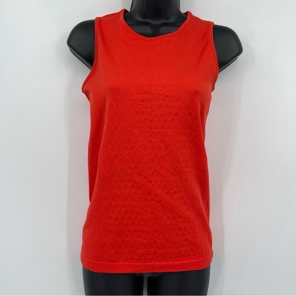 Athleta Seamless Sequence Textured Sleeveless Muscle Tank Orange Women's Size XS - Picture 6 of 7